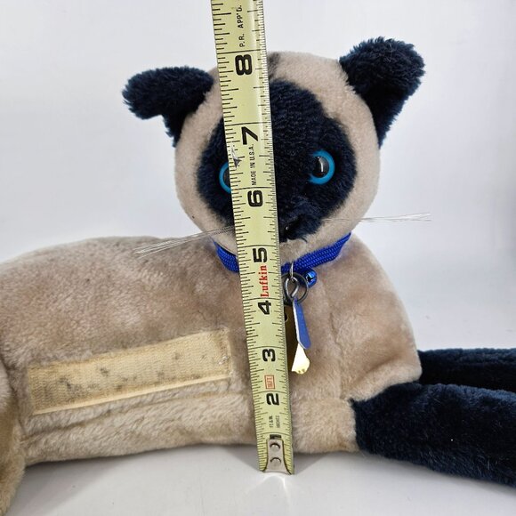 Vintage 1980s R Dakin Stuffed Plush Animal Siamese Mom Cat Laying Kitten Baby - Picture 10 of 15